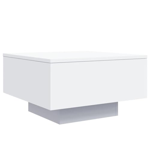 vidaXL Modern Square Coffee Table-White Engineered Wood Side/Tea Table 21.7