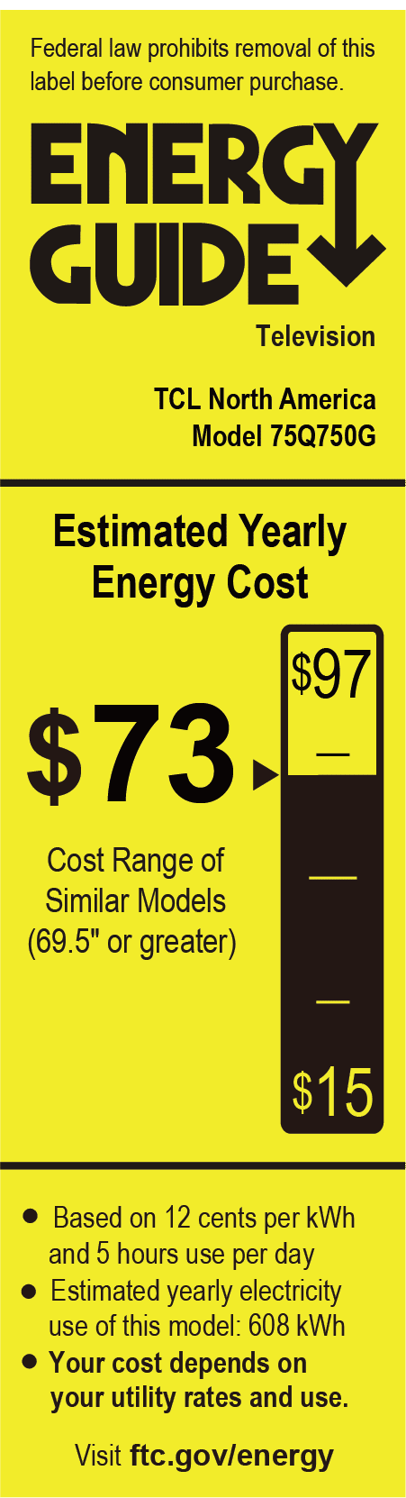 TCL 75” Class Q Class 4K QLED HDR Smart TV with Google TV, 75Q750G