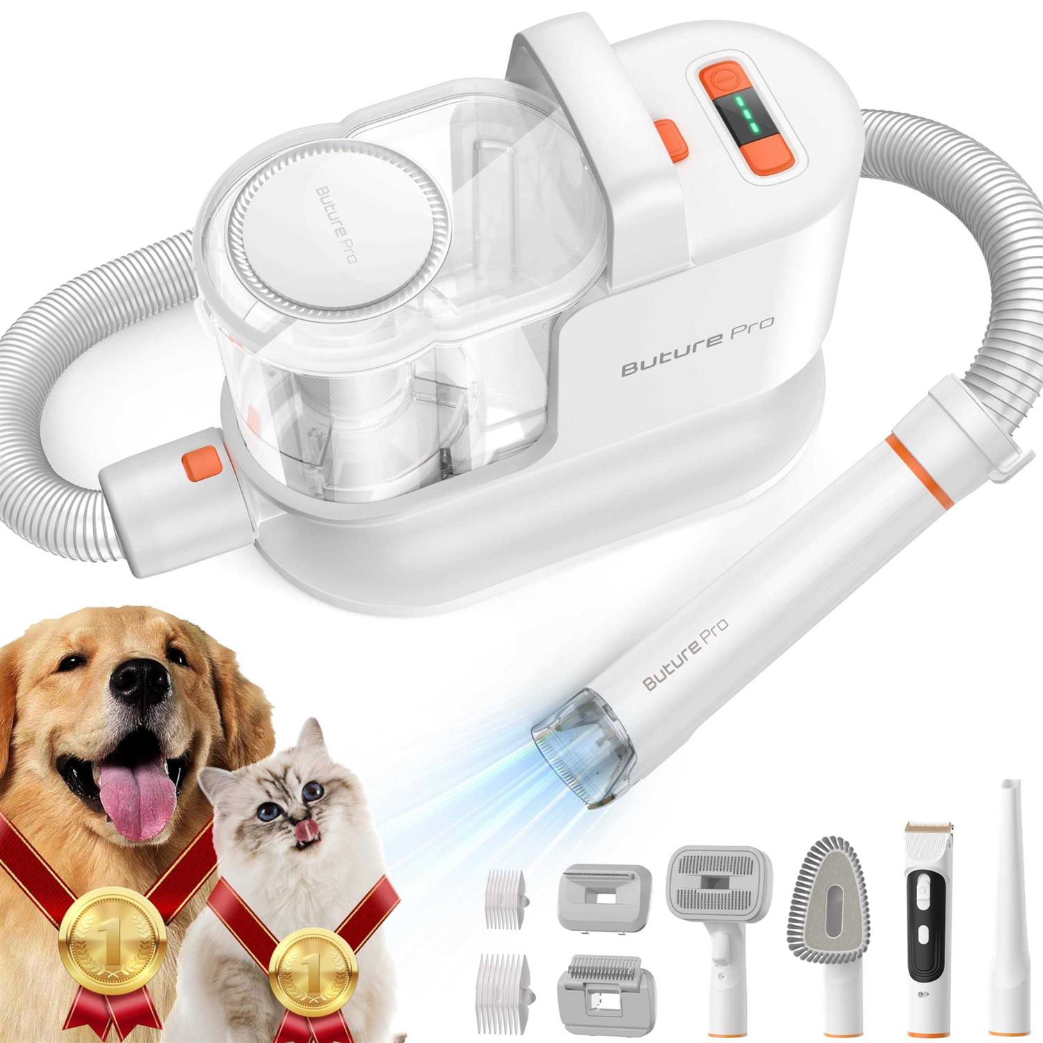 BUTURE Pet Grooming Kit & Vacuum Suction 99% Pet Hair, Professional Dog Grooming Kit with 6 Grooming Tools for Dogs Cats and Other Animals Low Noise - Pet Supplies online store