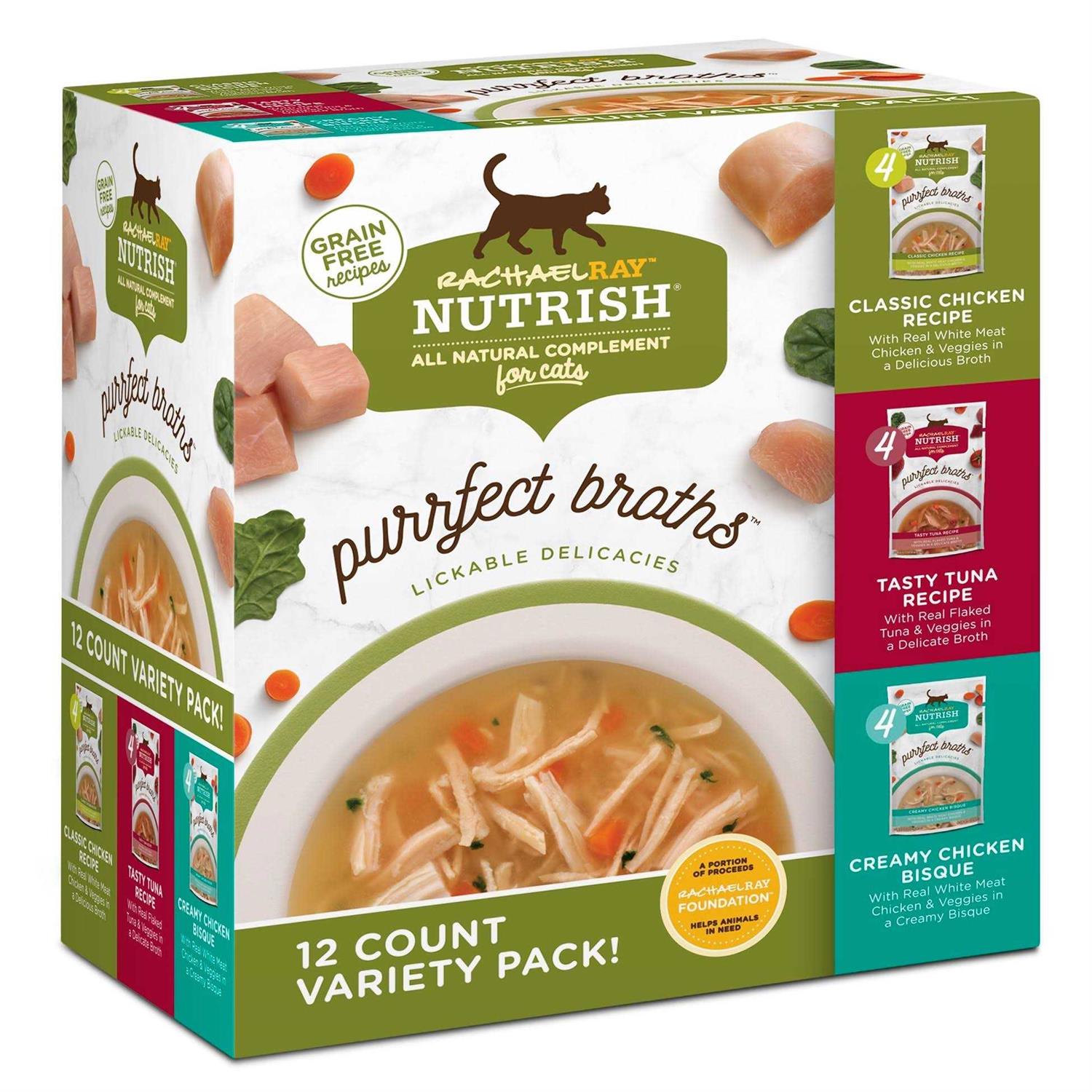 Rachael Ray Nutrish Purrfect Broths Natural Wet Cat Food Variety Pack - Pet Supplies online store