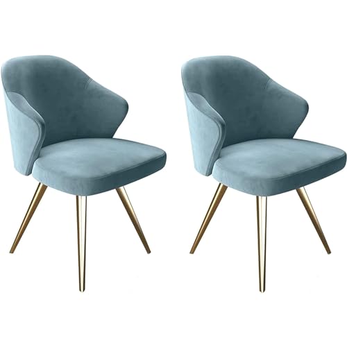 Chairs Furniture Upholstered Velvet Dining Chair, Kitchen Chairs Set of 2, Makeup Chair with Metal Legs, Side Chairs for Dining Room/Bedroom Dining