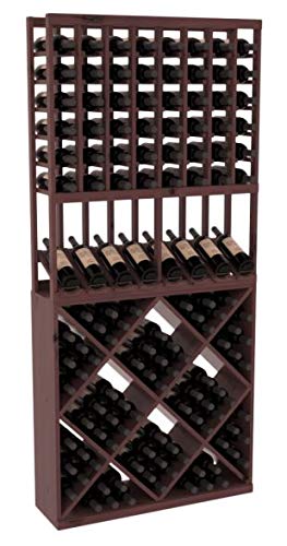 Wine Racks America® Knotty Alder High Reveal Combo 1 Wine Cellar Kit. Burgundy Stain + Satin Finish