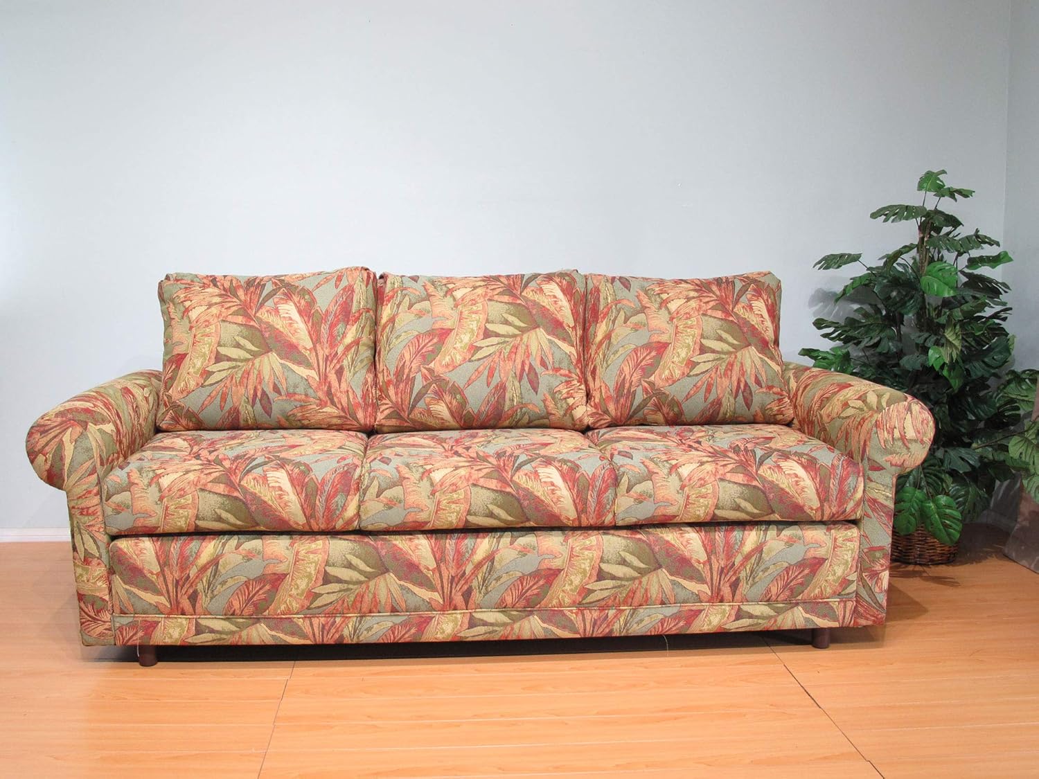 Made in USA Hardwood Sofa Couch Tropical Design (#9052-PJ)