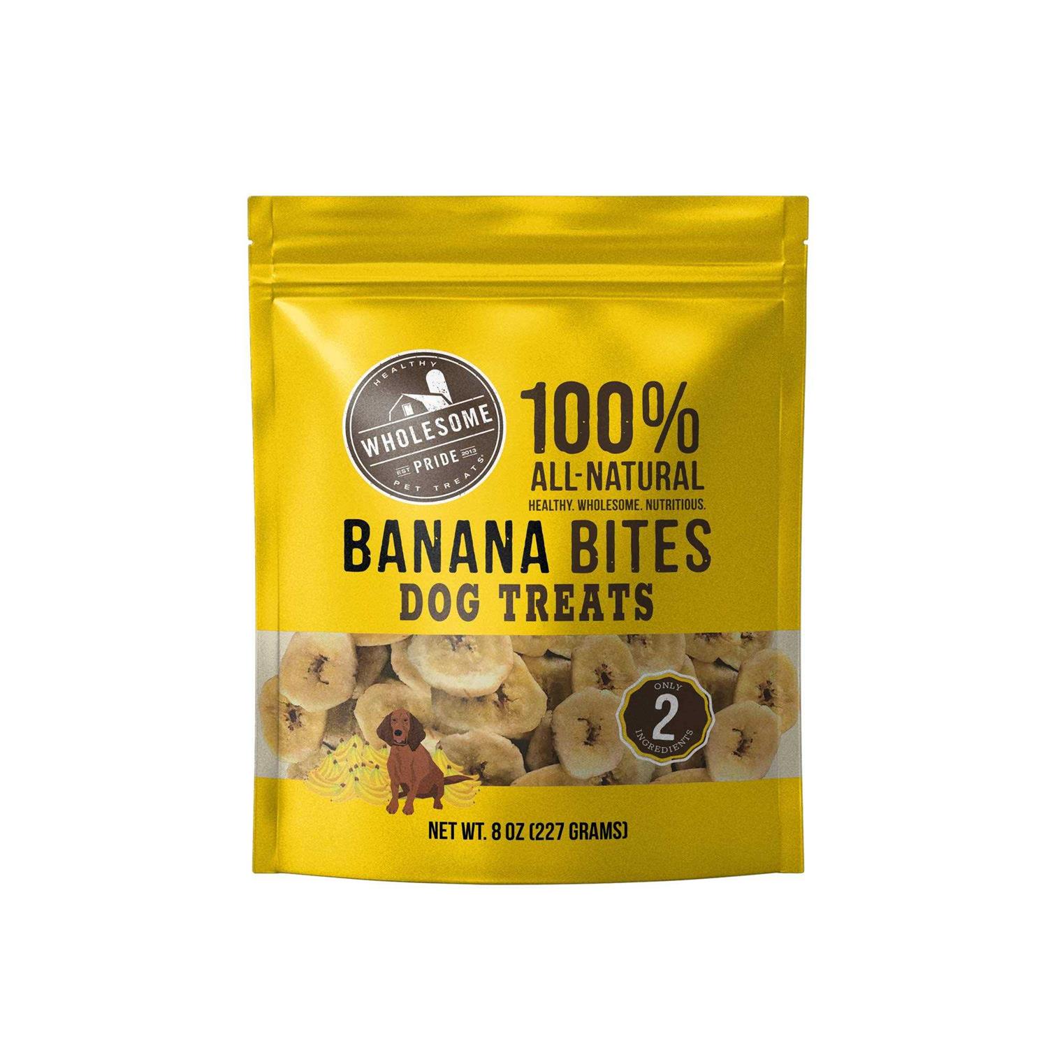 Wholesome Pride Banana Bites Dog Treats - Pet Supplies online store