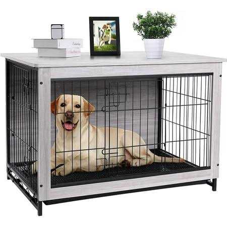 Arlopu Dog Crate Furniture Wooden End Table Indoor Dog Kennel - Pet Supplies online store