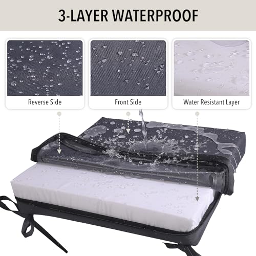 Tromlycs Outdoor Chair Cushions for Patio Furniture Set of 2 Seat Waterproof Outside 22 x 22 Inch Square with Ties Burgundy Maroon