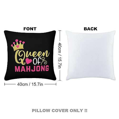 Mahjong Queen Decorative Throw Pillow Covers Square Cushion Protect Case for Sofa Bedroom
