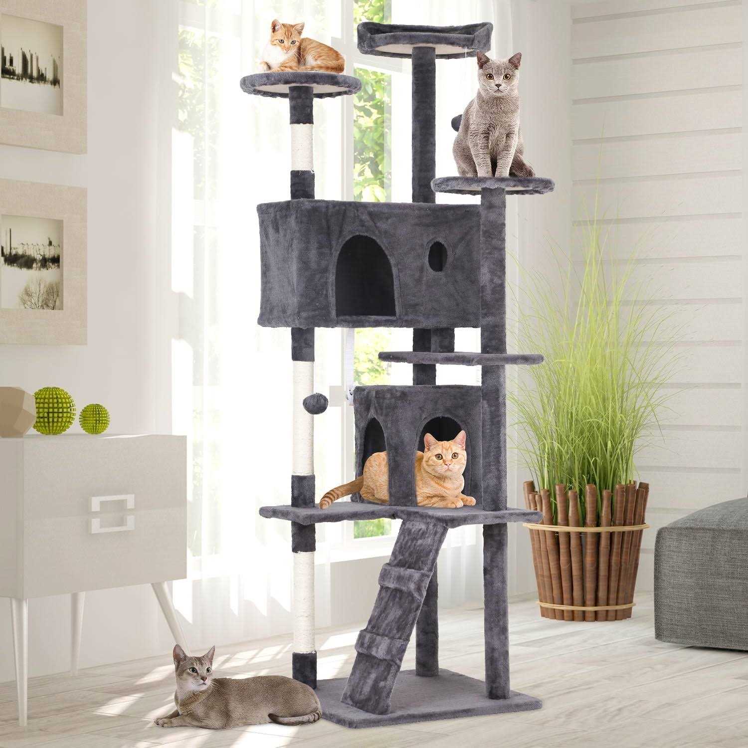 Niamvelo 70-in Cat Tree Tower Furniture Cat Condo with Scratching Post for Indoor Cats - Pet Supplies online store
