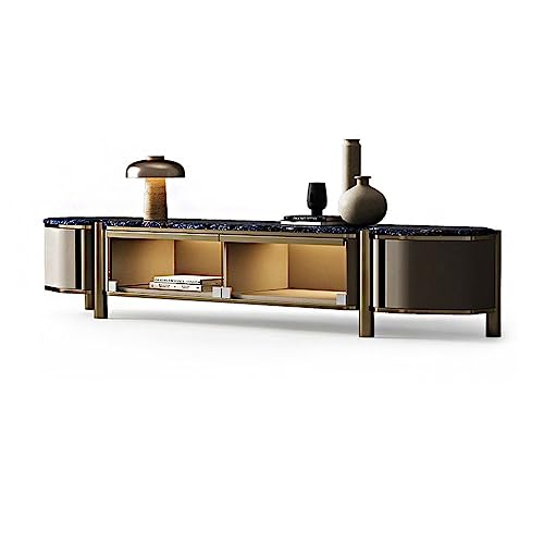 Tv Stand Tv Table Stand Creative Rock Slab Marble Countertop TV Cabinet Living Room Entertainment Center Sideboard Cabinet Storage Locker Tv Stands for Living Room