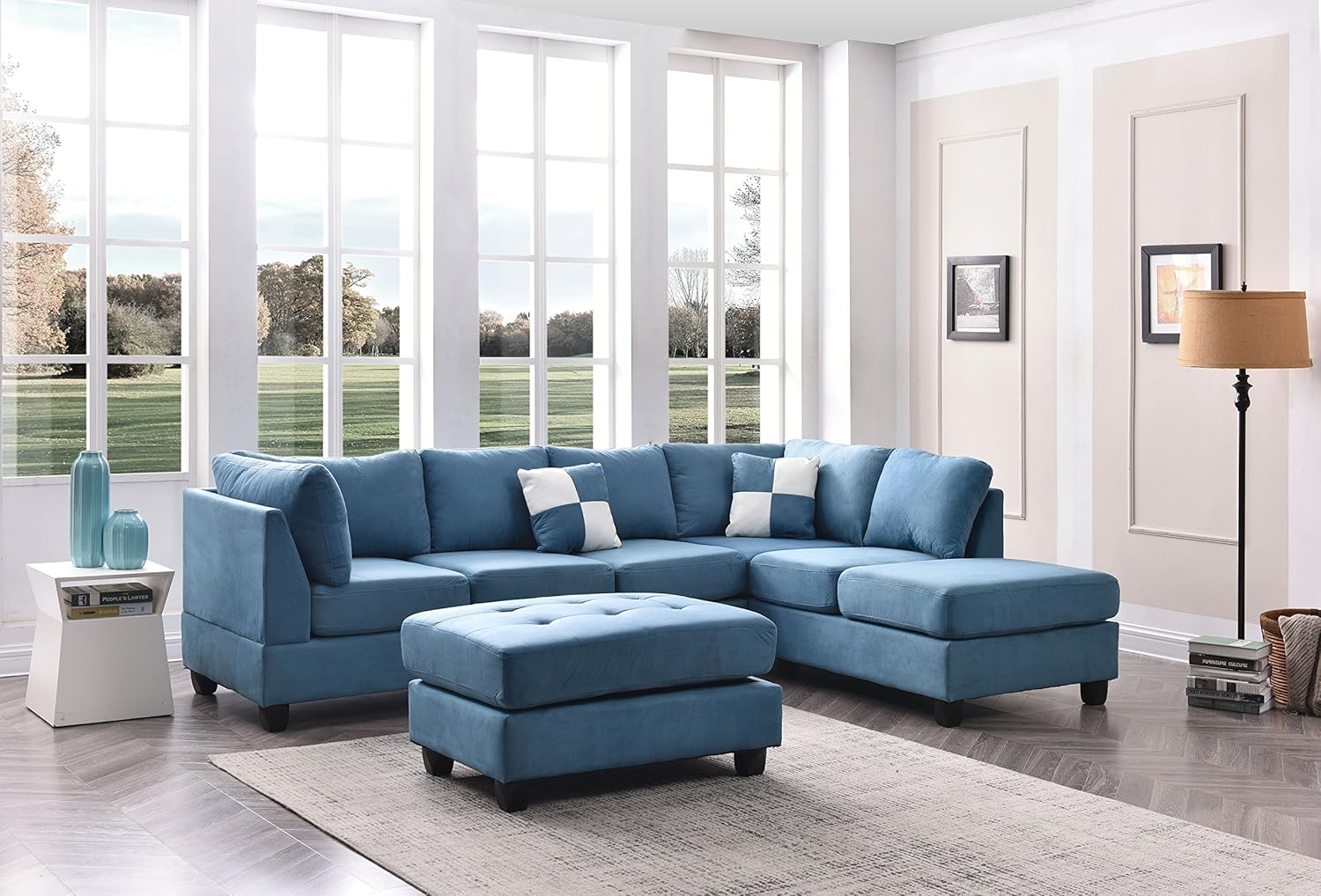 Glory Furniture Malone Sectional, White