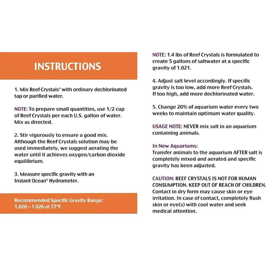 Instant Ocean Reef Crystals Reef Salt - Pet Supplies online store