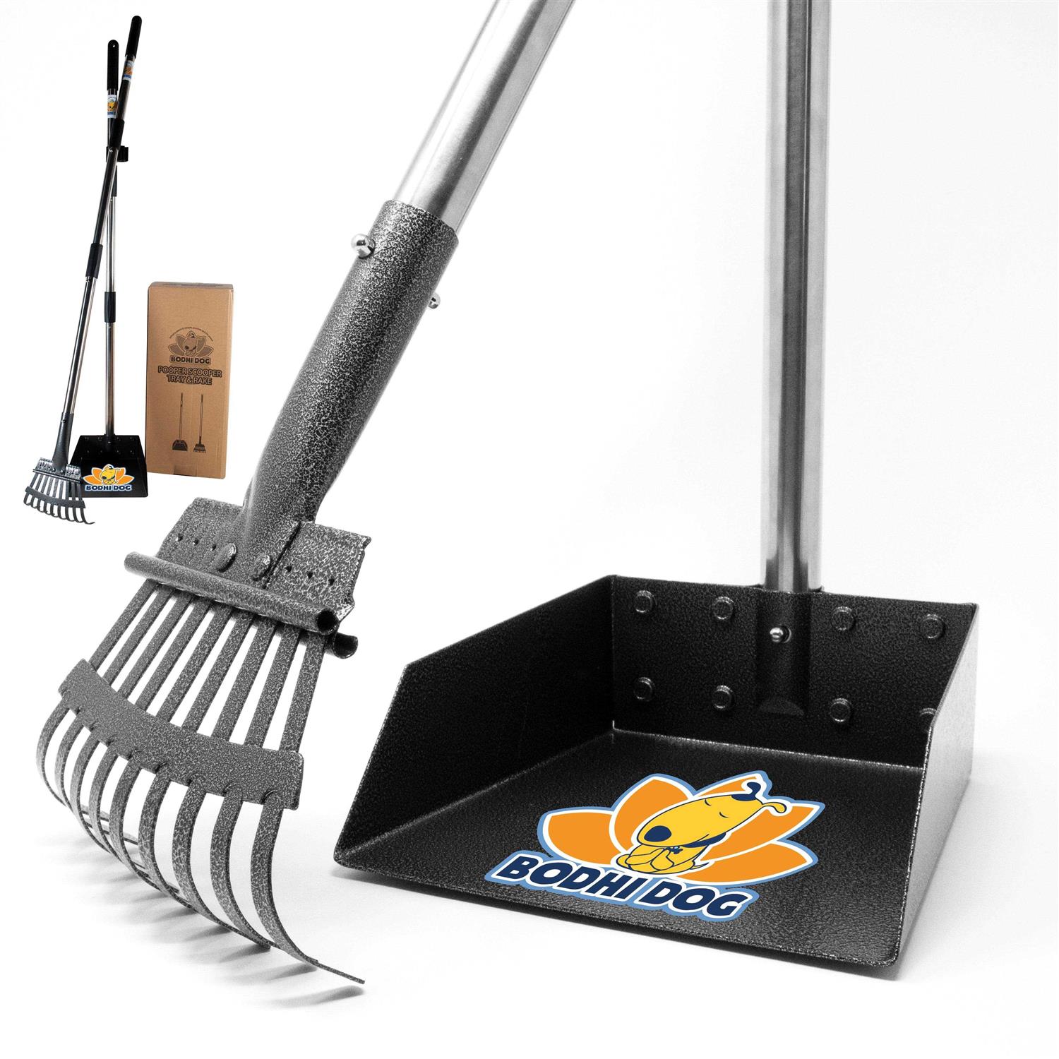 Bodhi Dog Metal Long Handle Tray and Rake Pooper Scooper Small, Medium, Large, XL Pets - Pet Supplies online store