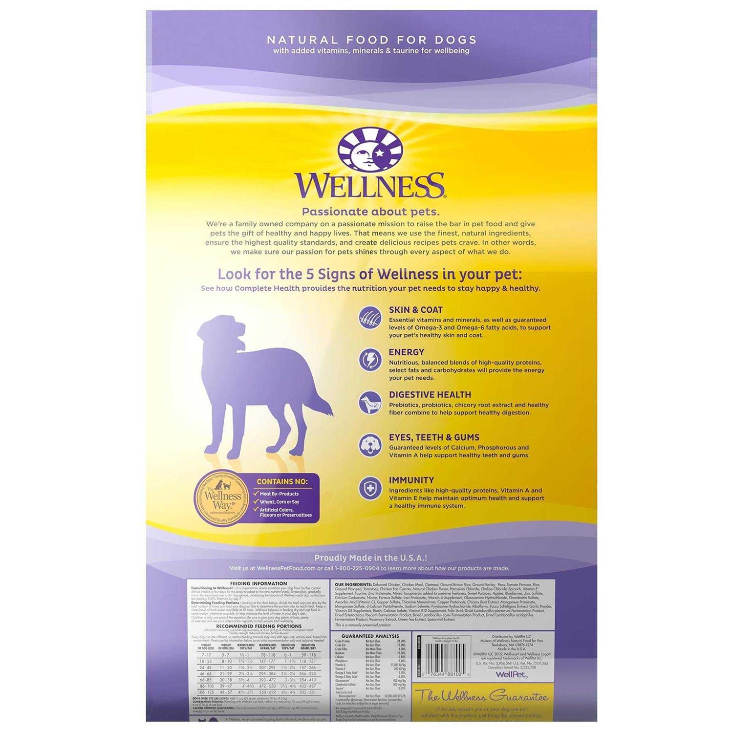 Wellness Complete Health Healthy Weight Chicken Peas Recipe Dry Dog Food - Pet Supplies online store