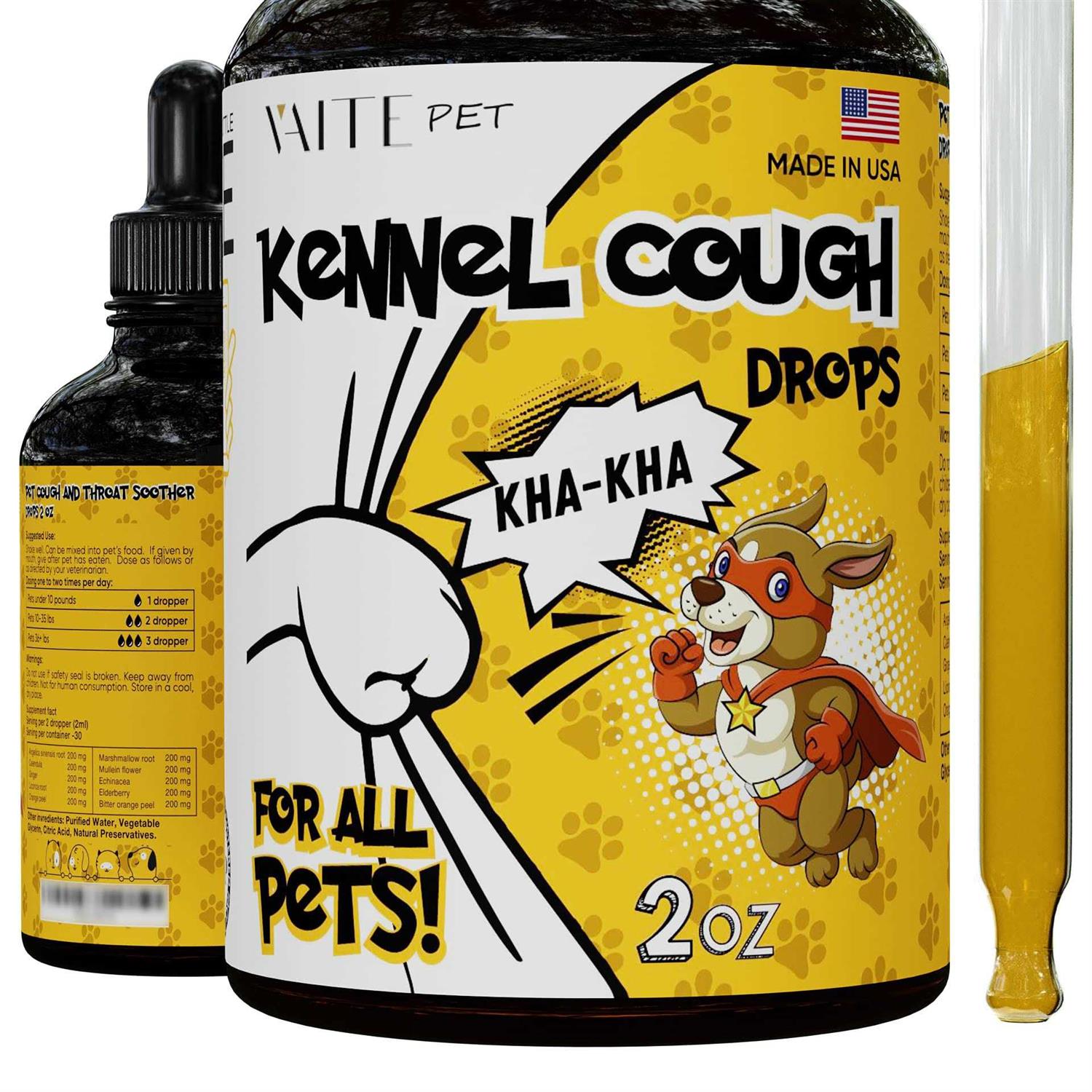 TwoFurFinds Kennel Cough Herbal Drops for Dogs & Cats Cough Relief Throat Soother - Pet Supplies online store