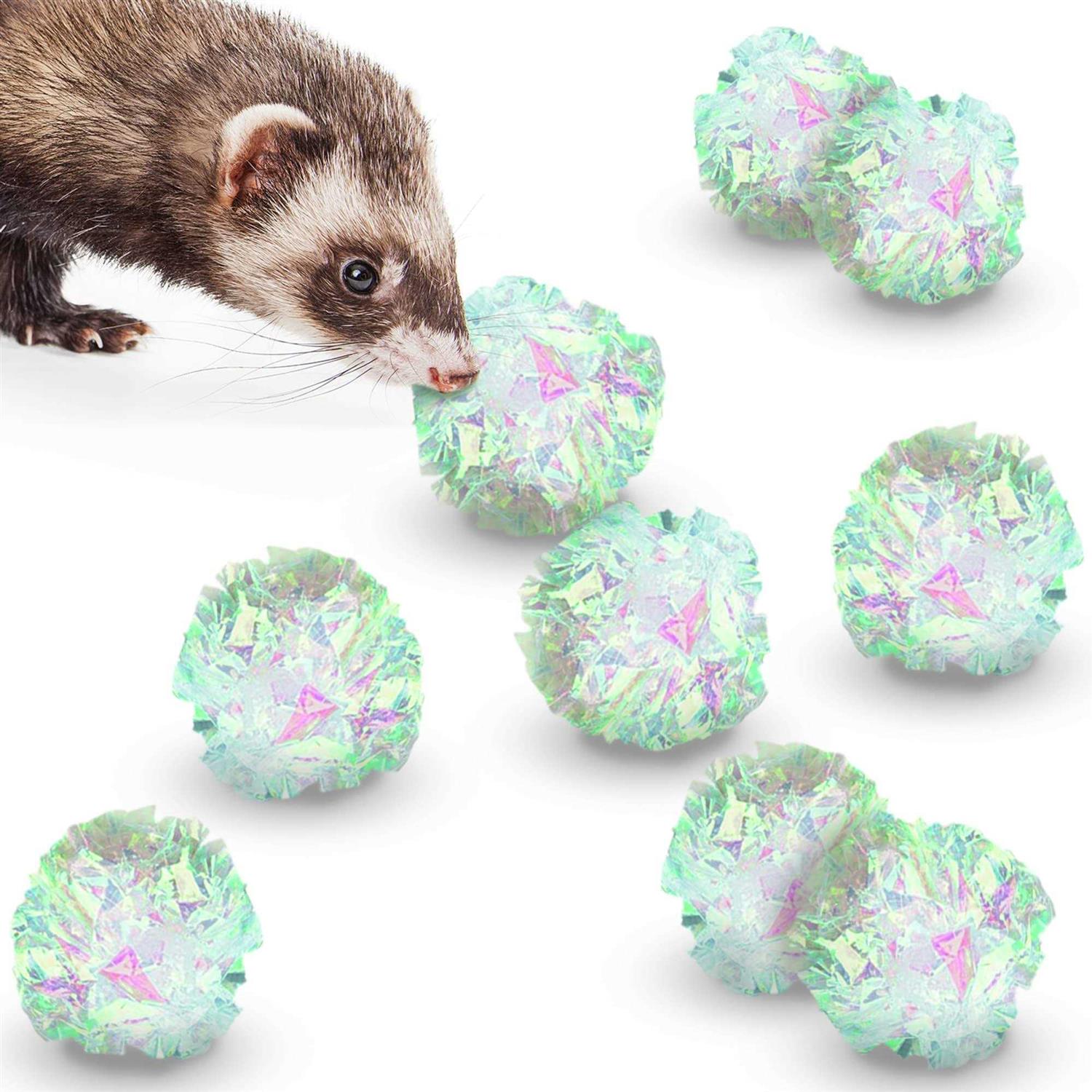 SunGrow Entertainment Clear Mylar Indoor Cat & Ferret Crinkle Balls & Chase Toy - Pet Supplies online store