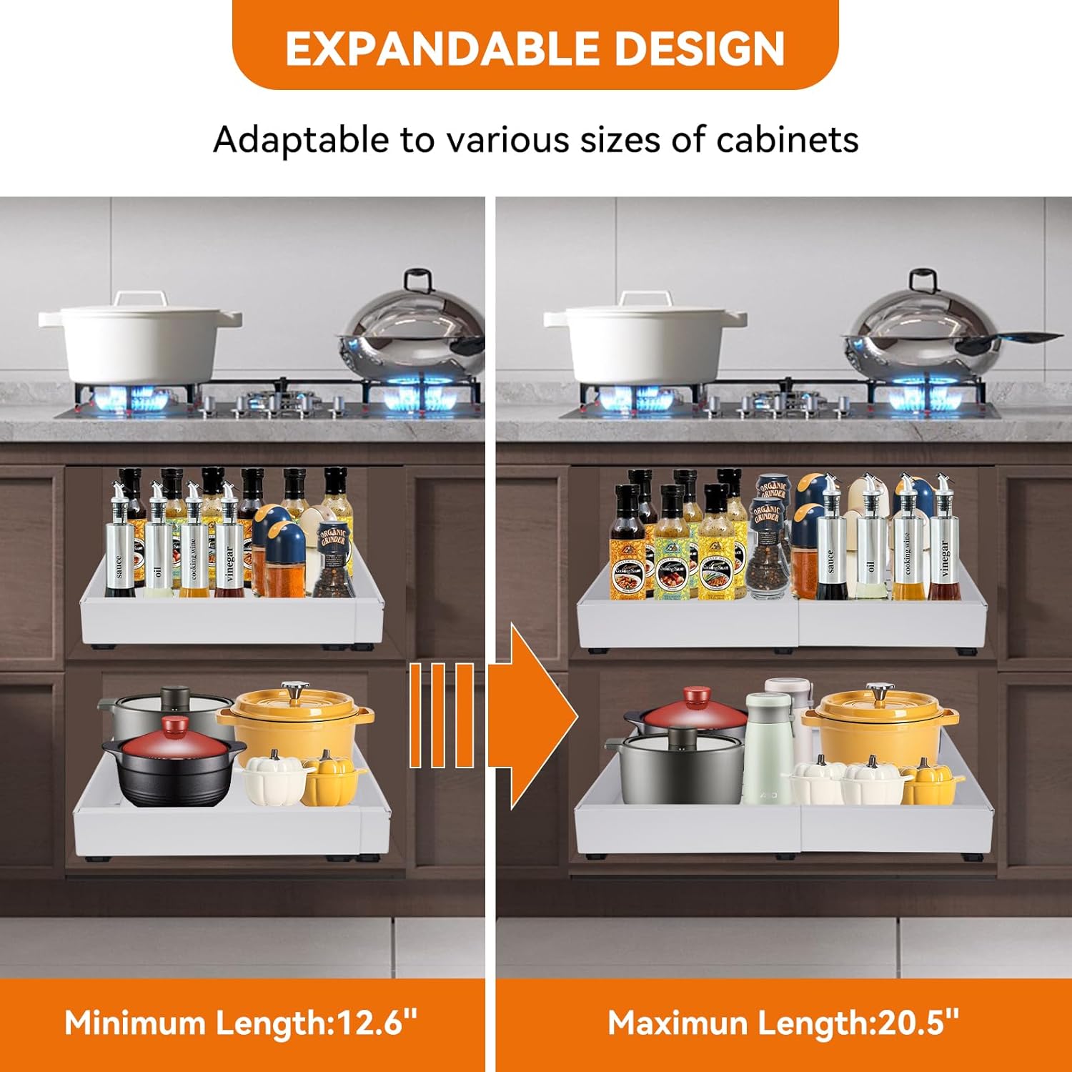 Pull out Cabinet Organizer, Expandable(12.6