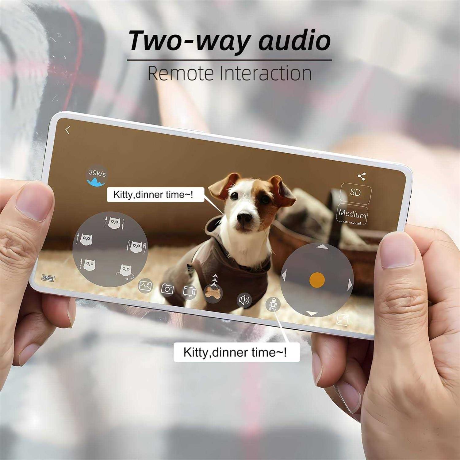 SKYMEE Owl Robot Movable Full HD Pet Camera with Treat Dispenser, Interactive Toy for Dogs and Cats - Pet Supplies online store