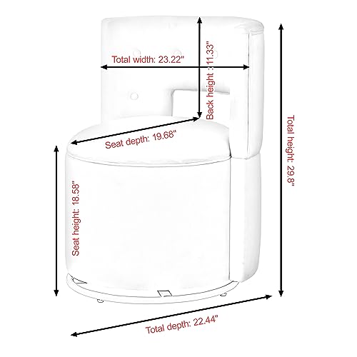 Swivel Accent Chair with Storage, Velvet Button Curved Chair 360° Swivel Bucket Armchairs, Comfy Chair for Living Room Bedroom Reading Room (Beige)