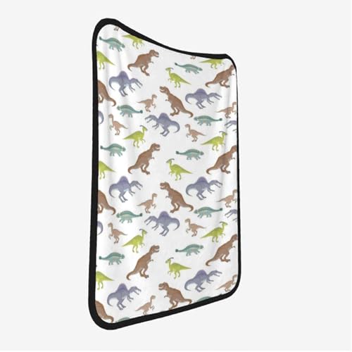 Teal White Decorative Throw Blankets for Couch Colorful Various Different Animals Throw Blanket Soft Comfortable for Sofa Chair Bed Office Dinosaur 40