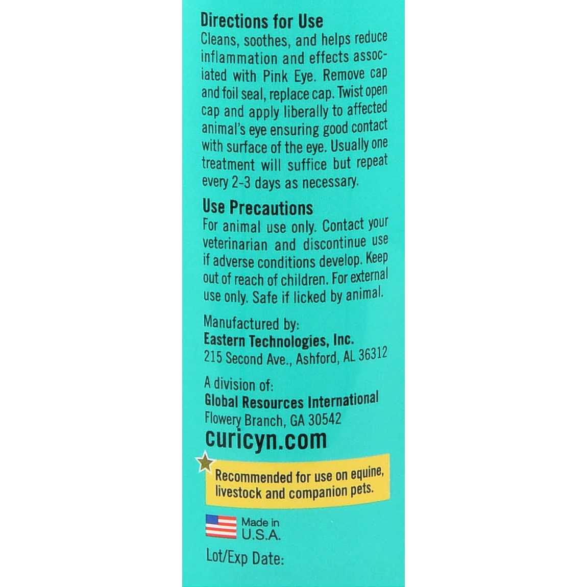 Curicyn Pink Eye Solution - Pet Supplies online store