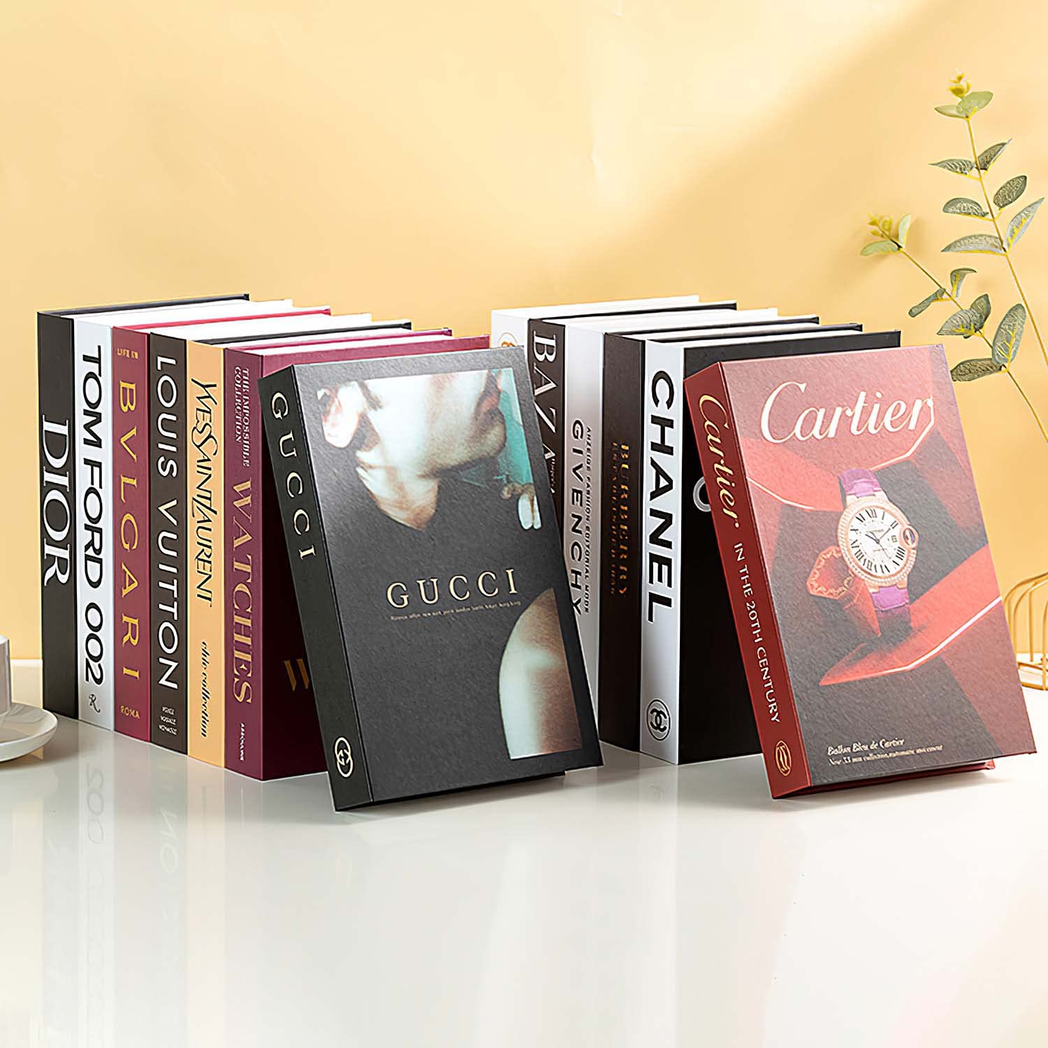 Decorative Books Bundle Fashion Book Décor for Elegant and Refined Homes – Designer Books Premium Fake Books for Decoration with No Pages, Faux Books, Office Decor, Bookshelf, Coffee Table Decor