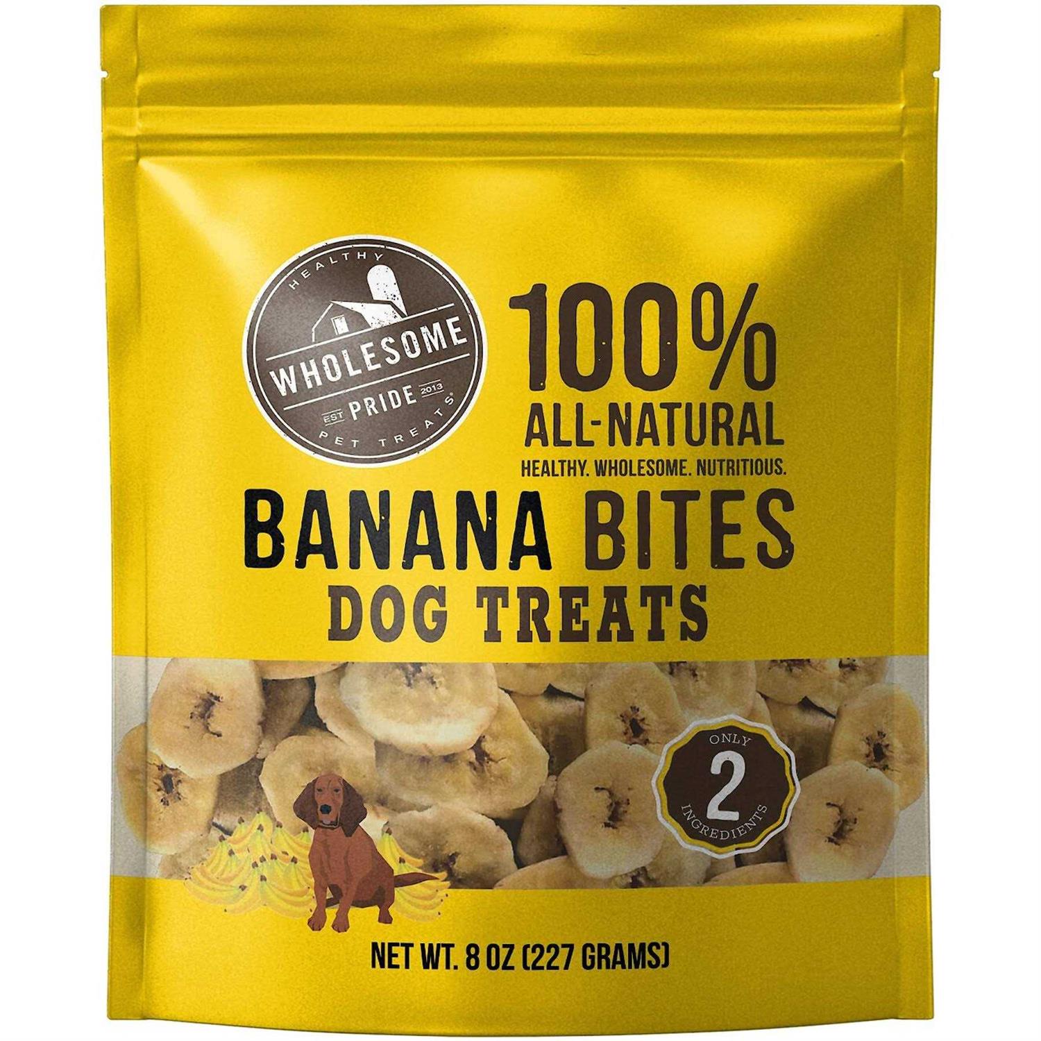 Wholesome Pride Banana Bites Dog Treats - Pet Supplies online store