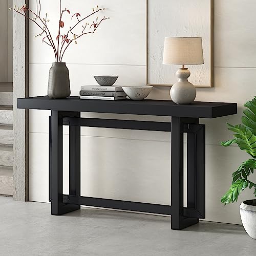 Contemporary Console Table with Wood Top, Extra Long Entryway Table for Entryway, Hallway, Living Room, Foyer, Corridor Living Room Furniture