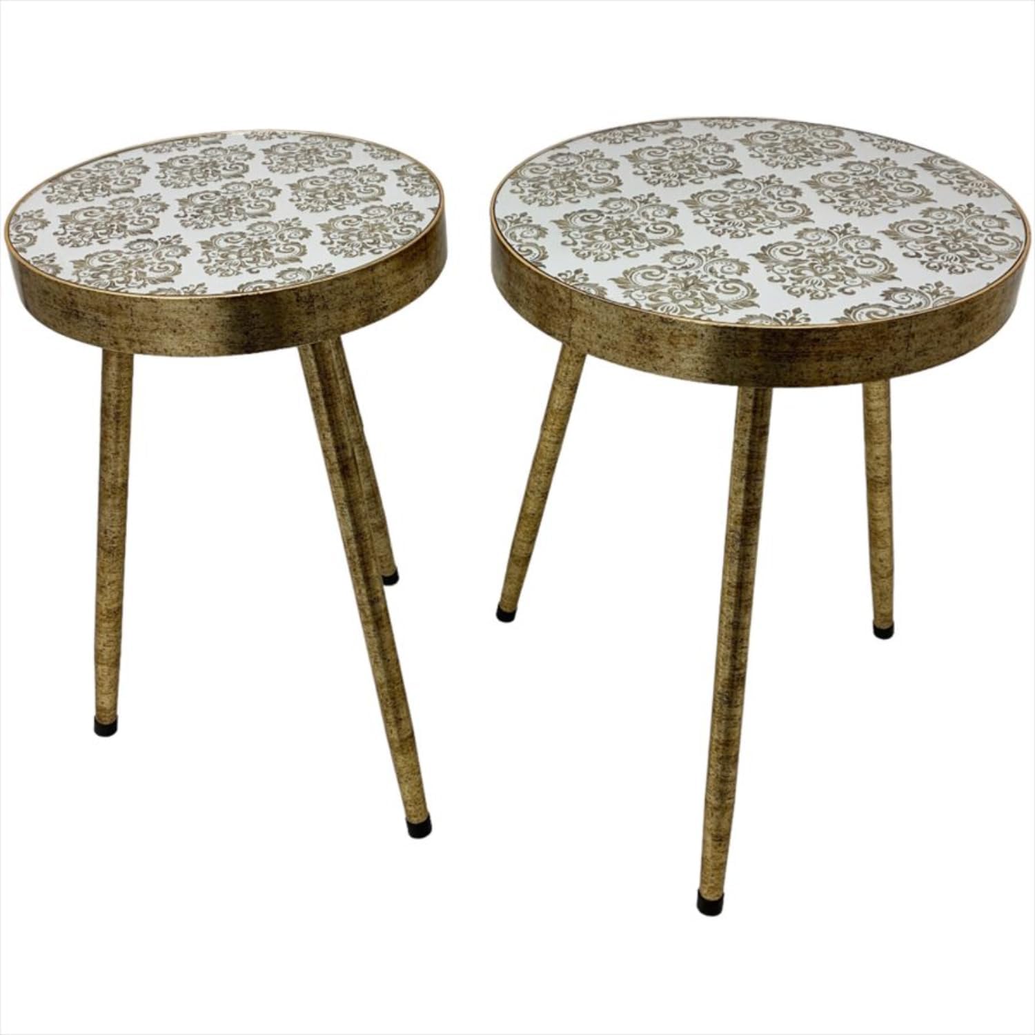 Elegant Interior 45501ST Modern Table Arabesque M Size 45 cm Side Table, Coffee Table, Desk, Beauty Salon, Nail Salon