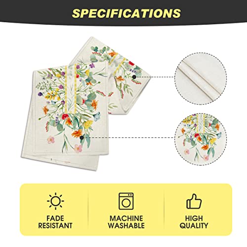 Artoid Mode Flower Floral Table Runner, Spring Summer Seasonal Kitchen Dining Table Decoration for Indoor Outdoor Home Party Decor 13 x 120 Inch