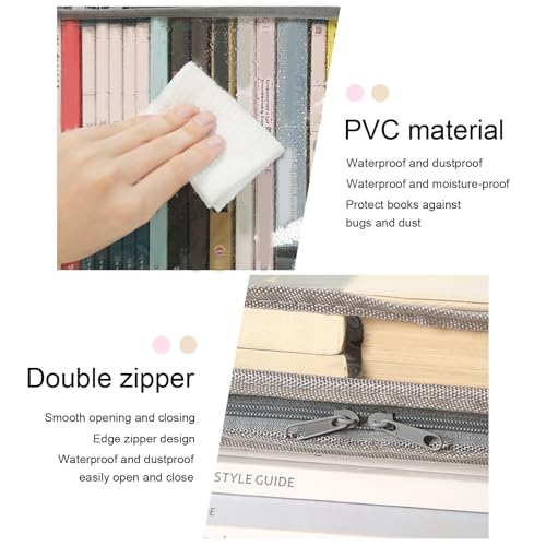 Student Book Storage Bag Water-Proof, Transparent Storage Box Foldable Handheld, Books School Supplies Organising Box Large Capacity for Home, Office and Travelling