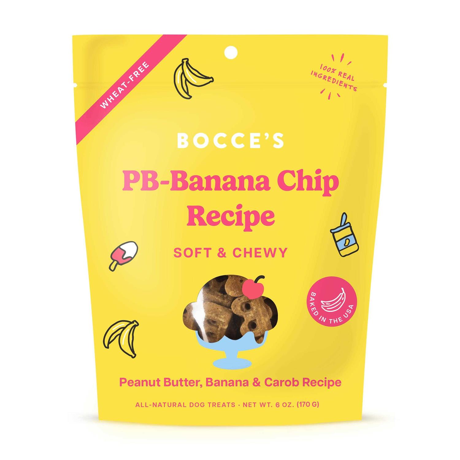 Bocce's Bakery PB Banana Chip Soft & Chewy Dog Treats - Pet Supplies online store