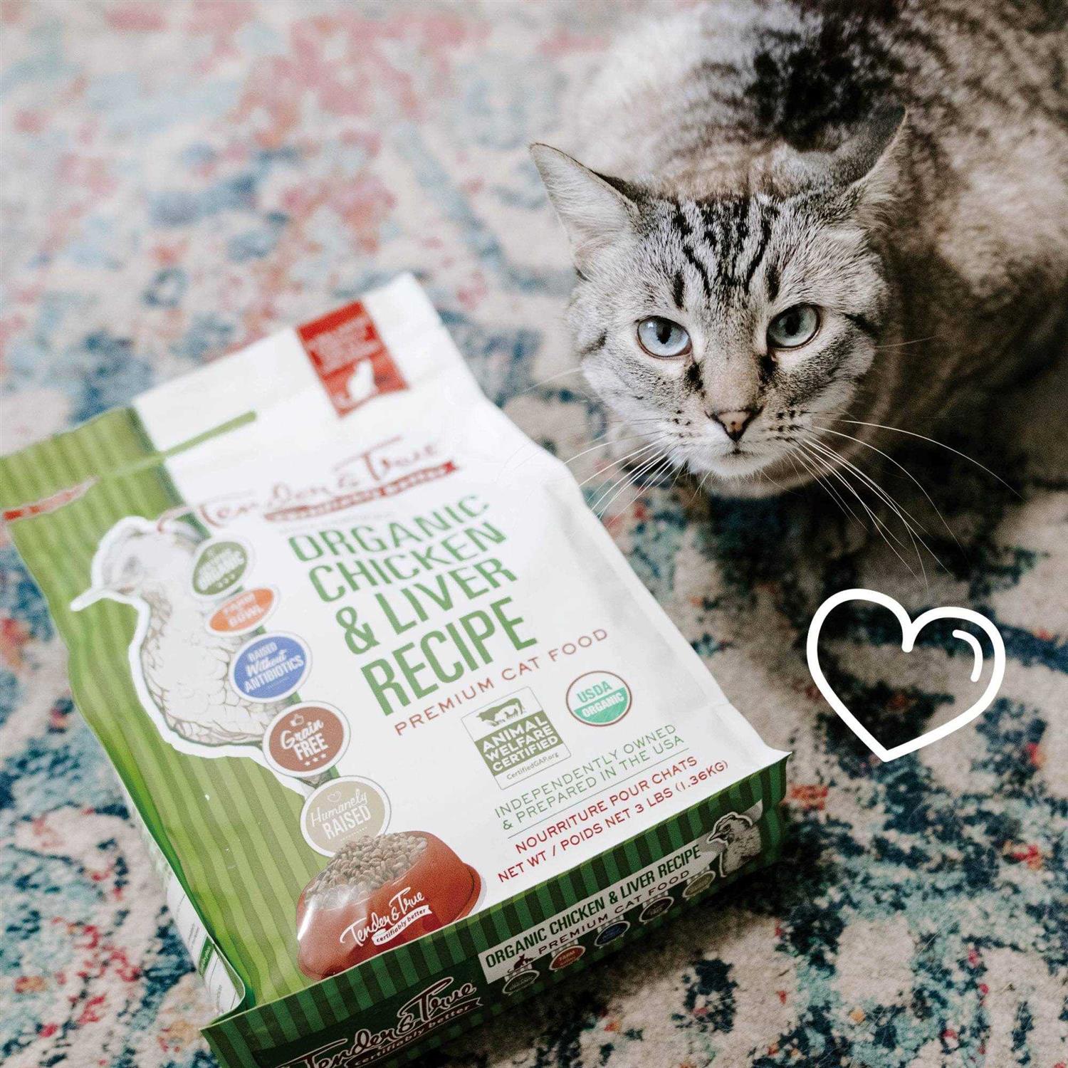 Tender & True Organic Chicken & Liver Recipe Dry Cat Food - Pet Supplies online store