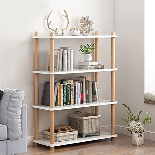 IOTXY 3-Tier Wooden Shelf Bookcase - Modern Open Bookshelf, Free Standing Storage Rack, Multifunctional Display Stand for Home and Office, Oak, Rectangle