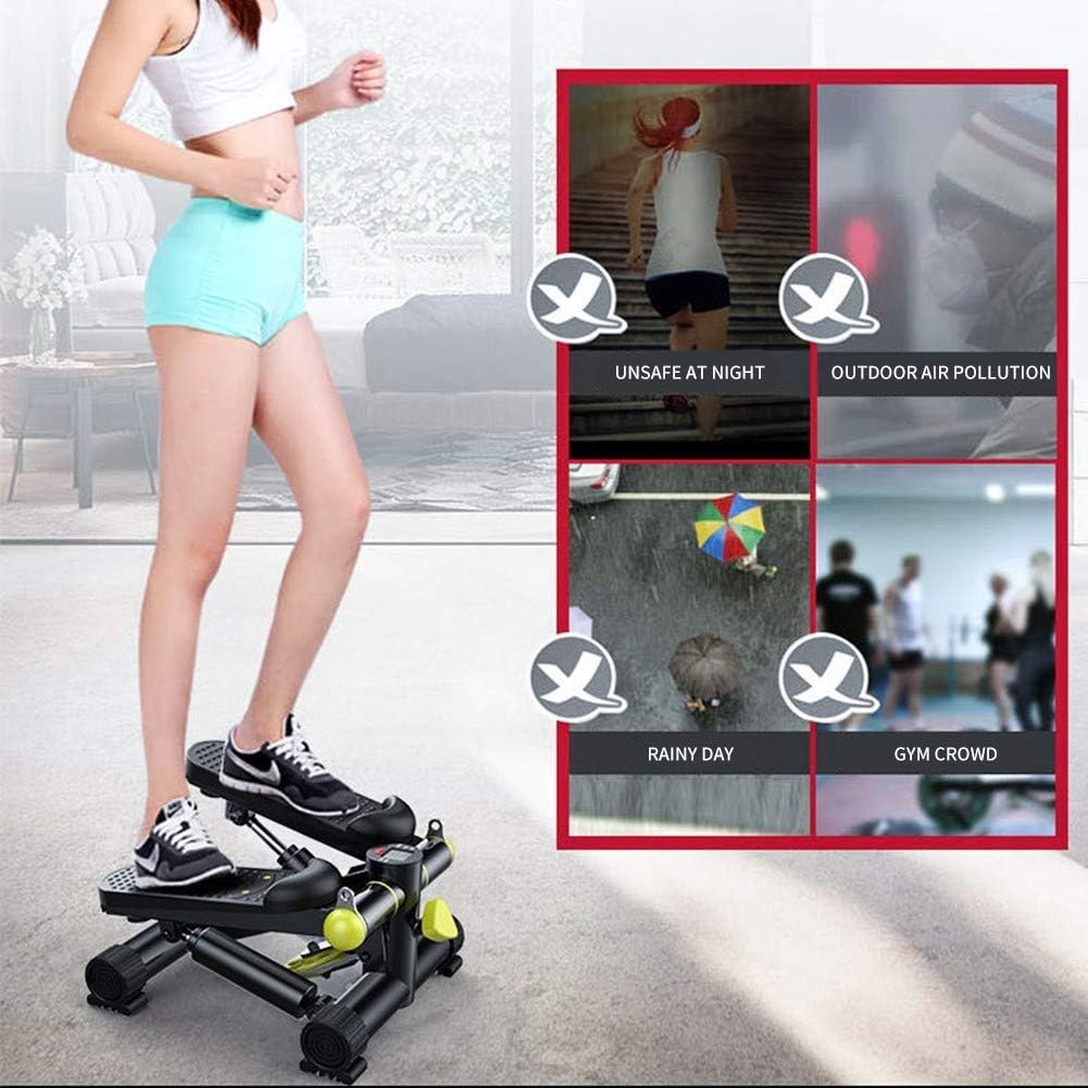Stepper,Household Up-Down Hydraulic Mute Fitness Exercise Machine Elliptical Treadmill Slimming Body with Magnet Pedal Indoors and Outdoors Use Maximal Bearing 135kg
