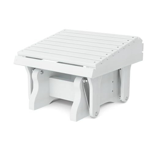 Wildridge Heritage Gliding Footrest, Weathered Wood - Outdoor Weather Resistant Poly Ottoman for Glider Adirondack Chair