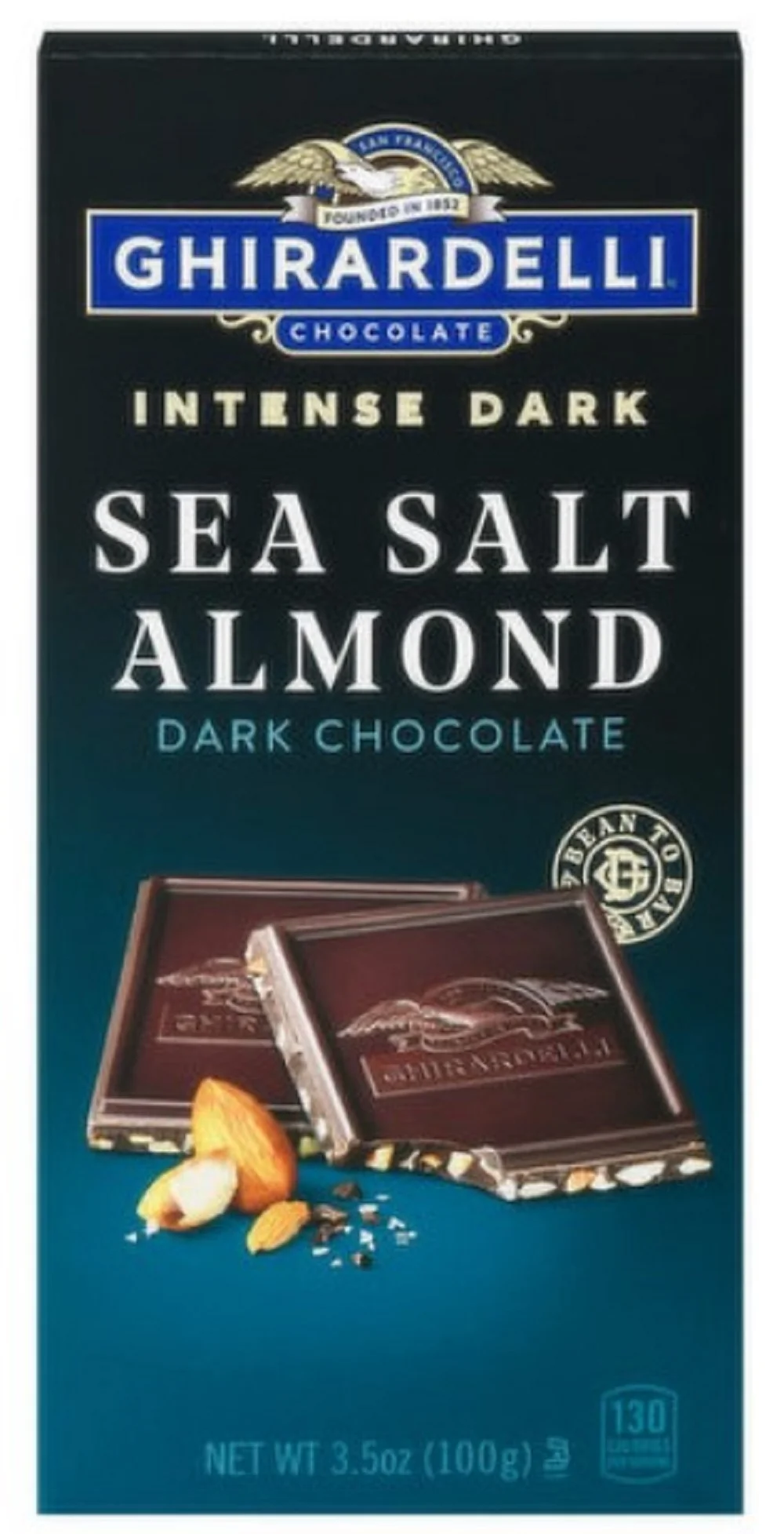 GHIRARDELLI Intense Dark Chocolate Bar, Sea Salt Almond (Pack of 3)