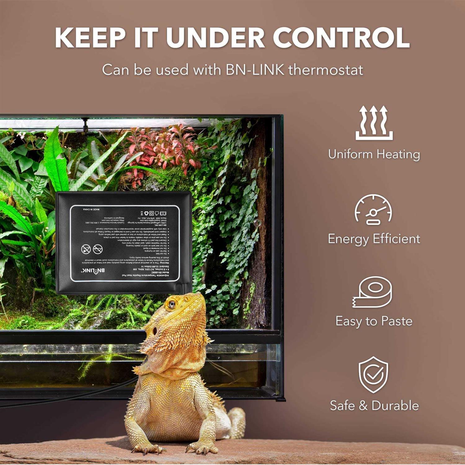 BN-LINK Reptile Heating Pad 8 X 12 with Adjust Knob - Pet Supplies online store