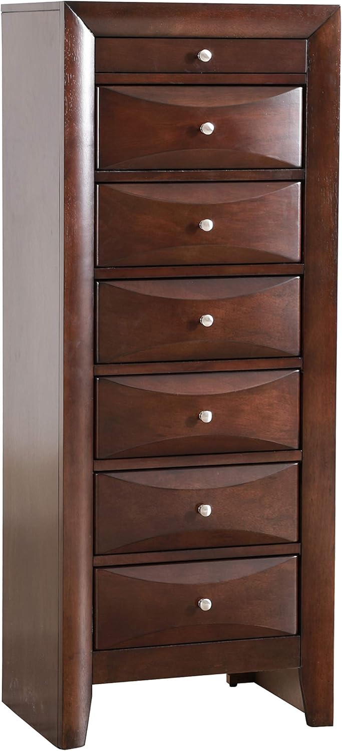 Glory Furniture Marilla 7 Drawer Lingerie Chest in Cappuccino