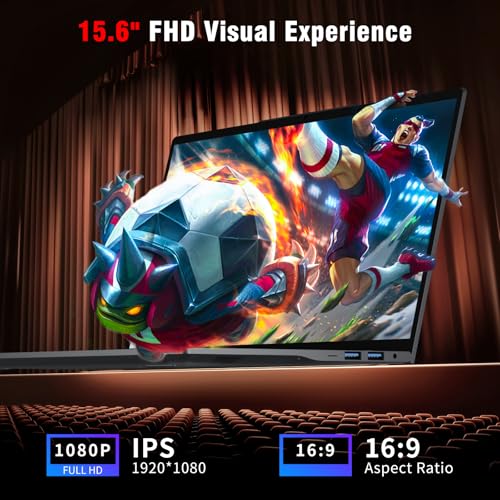 15.6 inch Laptop, Laptops with Core 8100Y (up to 3.40GHz), Gaming Laptop 16GB RAM 512GB ROM, FHD 1920 x 1080, Win 11 Pro Traditional Laptops Computers with WIFI BT 5.0 Netbook For Student Busines