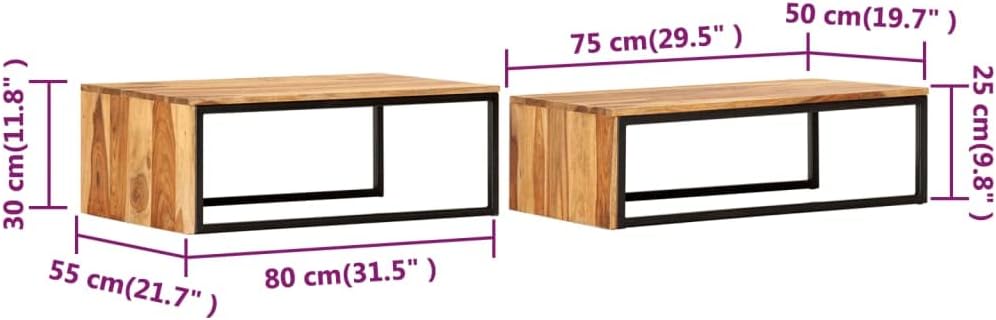 Nesting Tables,Center Table,Leisure Table,Hotel Lobby Tables,Console Table,Bedroom Table,Sofa Table,Balcony Table,for Living Room,Bedroom,Office,2 pcs Solid Sheesham Wood