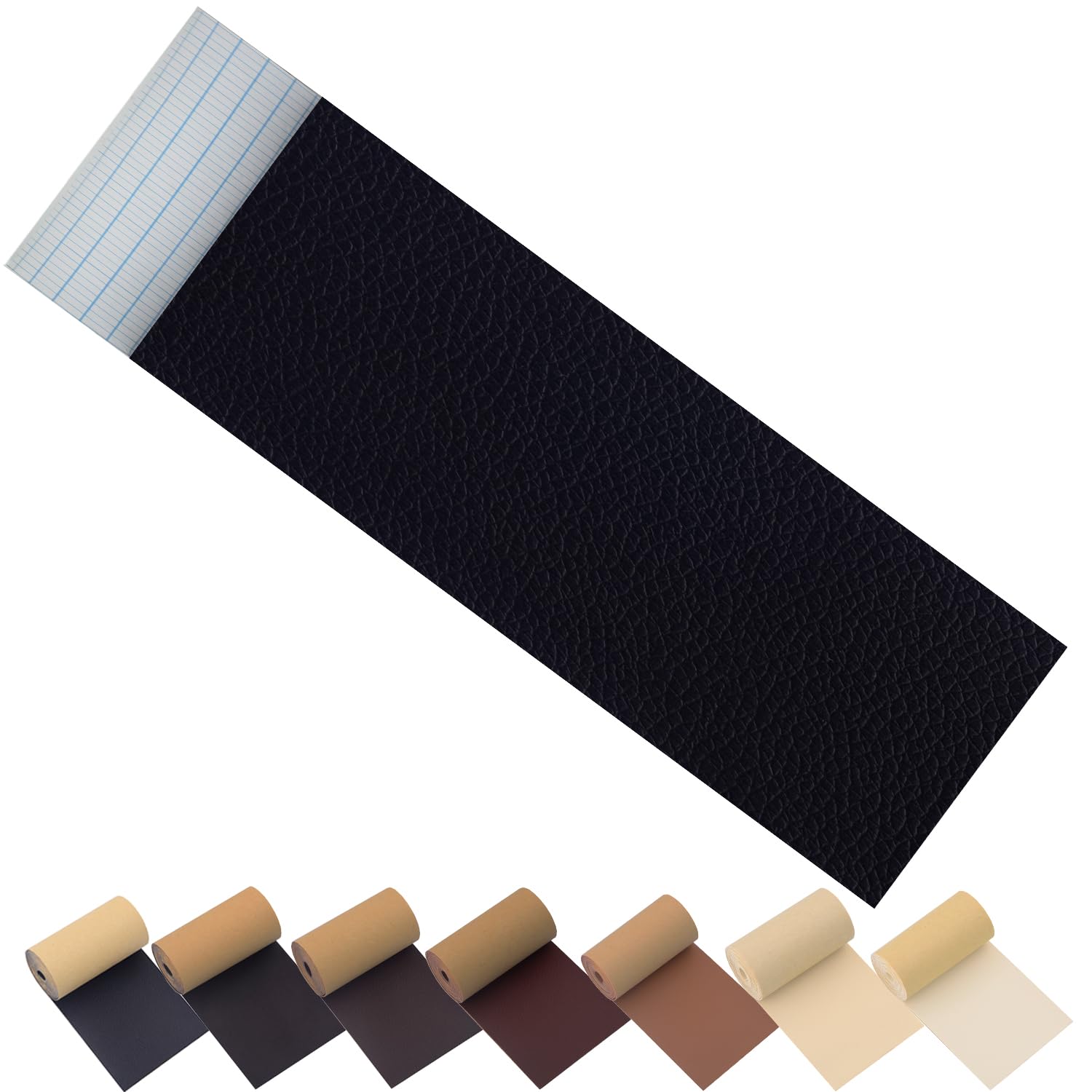Self Adhesive leather Repair tape,4 x 79 inches Leather Repair Patch,Leather patch Tape, Leather Repair kit for Furniture,Vinyl,for Couch ,Sofas, car Seats, Office Chairs (4 x 79 inches, Black)