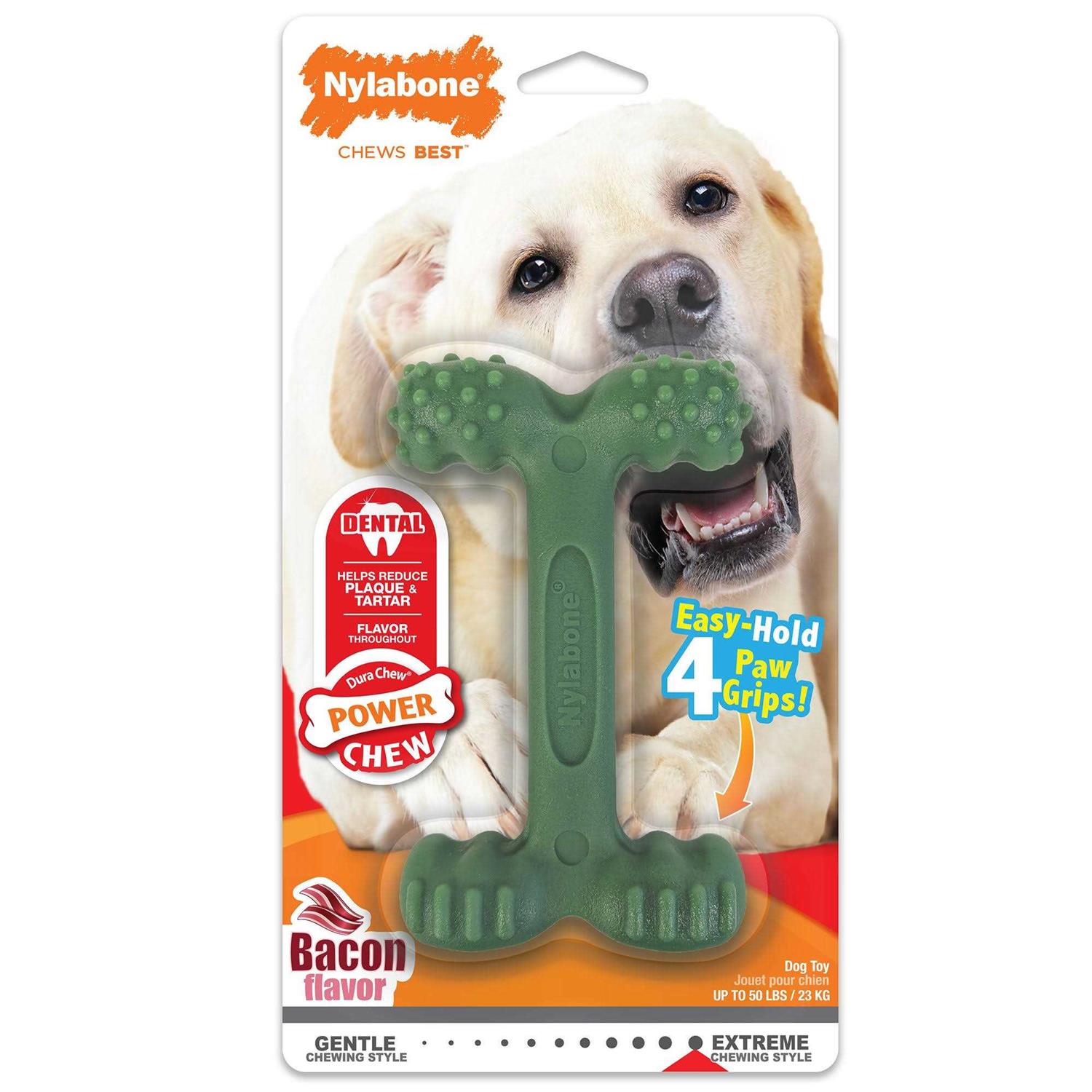 Nylabone Power Chew Easy-Hold Bacon Dental Dog Toy - Pet Supplies online store
