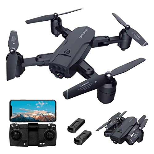 ZD6 Foldable drone with 1080P HD FPV camera, remote control quadcopter, remote control toy for kids and beginners, gesture selfie, follow mode,3D flip, height hold, one button lift, Headless mode,2 batteries (White)