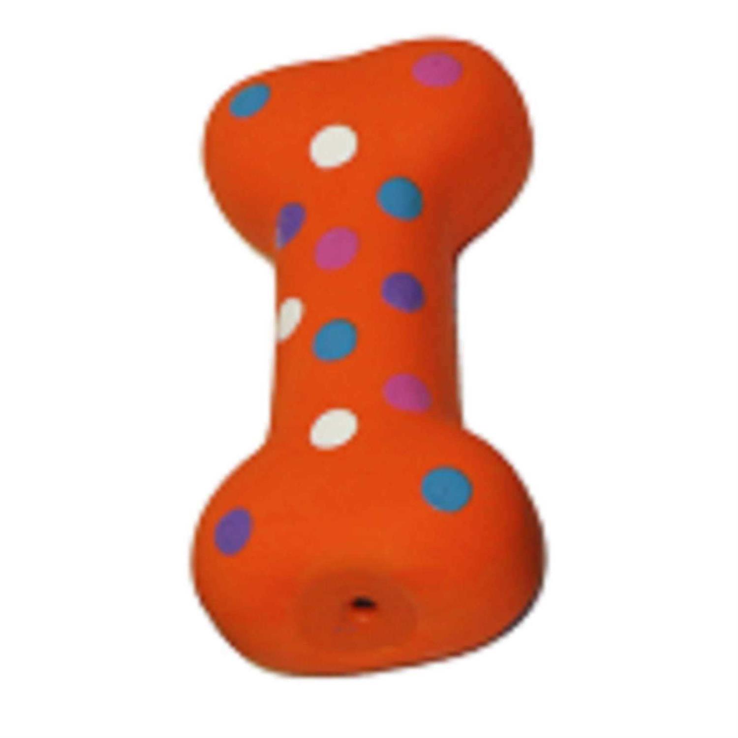 Multipet Small Latex Polka-Dot Bone Dog Toy 4 - Pet Supplies online store