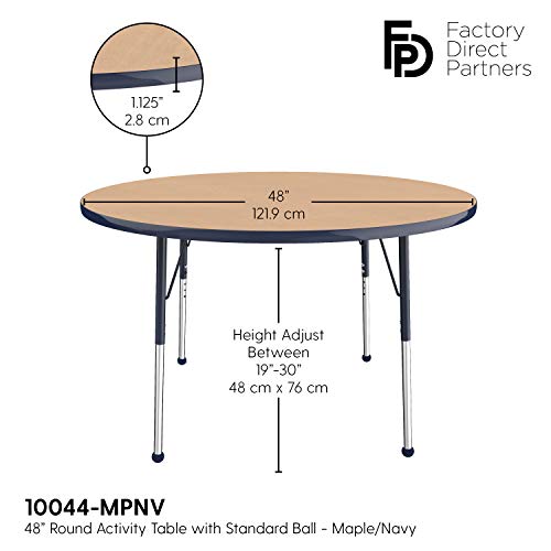 Factory Direct Partners 10047-GYBL Round Activity School and Office Table (60