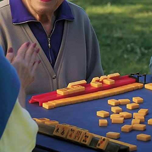 IRONWALLS Chinese Mahjong Mah Jongg Set, Traditional Majong Sets Chinese with 146PCS 0.87” Mini Mahjong Tiles, 2PCS Dot Dice & 6.7” Wooden Carry Case for Travel, Family Gathering, Party