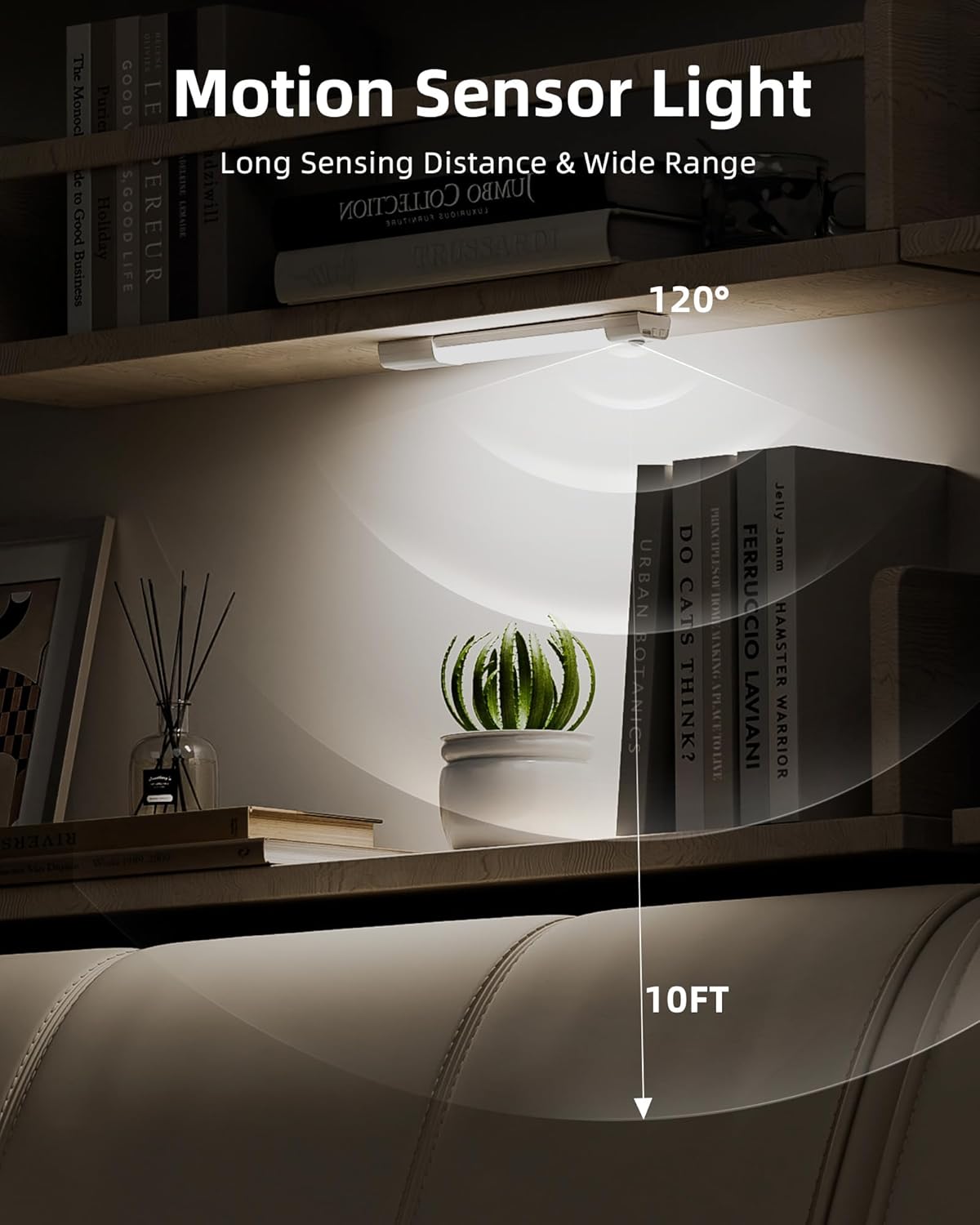 EZVALO Closet Lights, 30 LED Rechargeable Under Cabinet Lighting Wireless, 3 Color Temps Under Cabinet Lights, Dimmer Motion Sensor Light Indoor for Pantry, Kitchen, Bedroom, Woadrobe (3 Pcs)