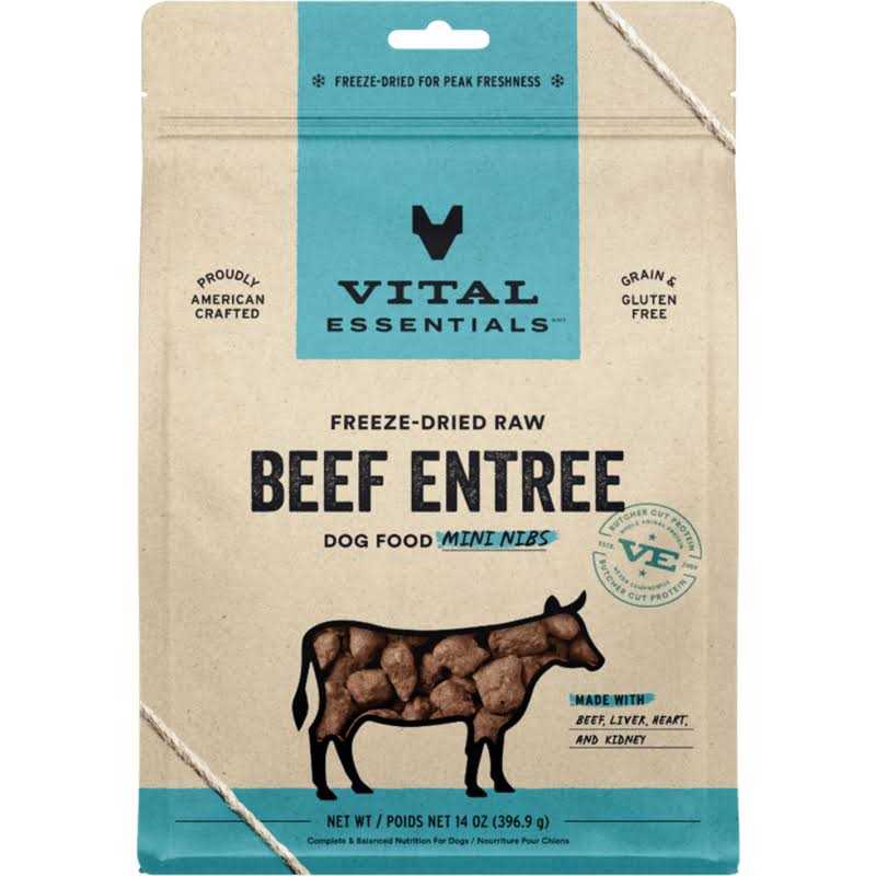 Vital Essentials Beef Entree Mini Nibs Freeze-Dried Raw Dog Food - Pet Supplies online store