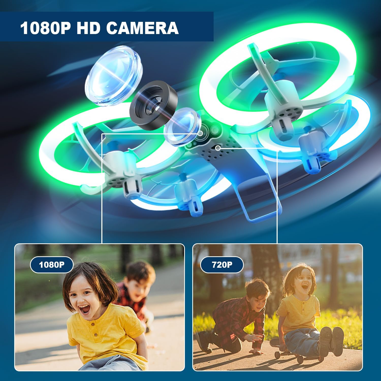 4DRC Mini Drone with 1080P HD FPV Camera for kids,RC Hobby Quadcopter Toys Gifts for Adults beginner,One Key Take Off/Land,Gravity Control,360° Flip,Colorful LED Light
