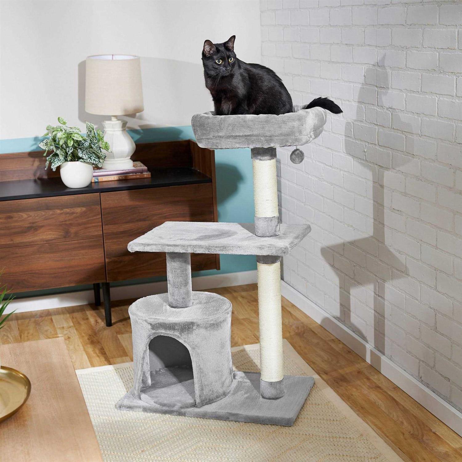 Frisco 38-in Cat Tree with Condo, Top Perch and Toy - Pet Supplies online store